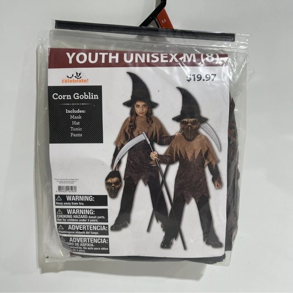 WAY TO CELEBRATE: FARM CORN GOBLIN HALLOWEEN COSTUME UNISEX SIZE MEDIUM (8) - Picture 1 of 8